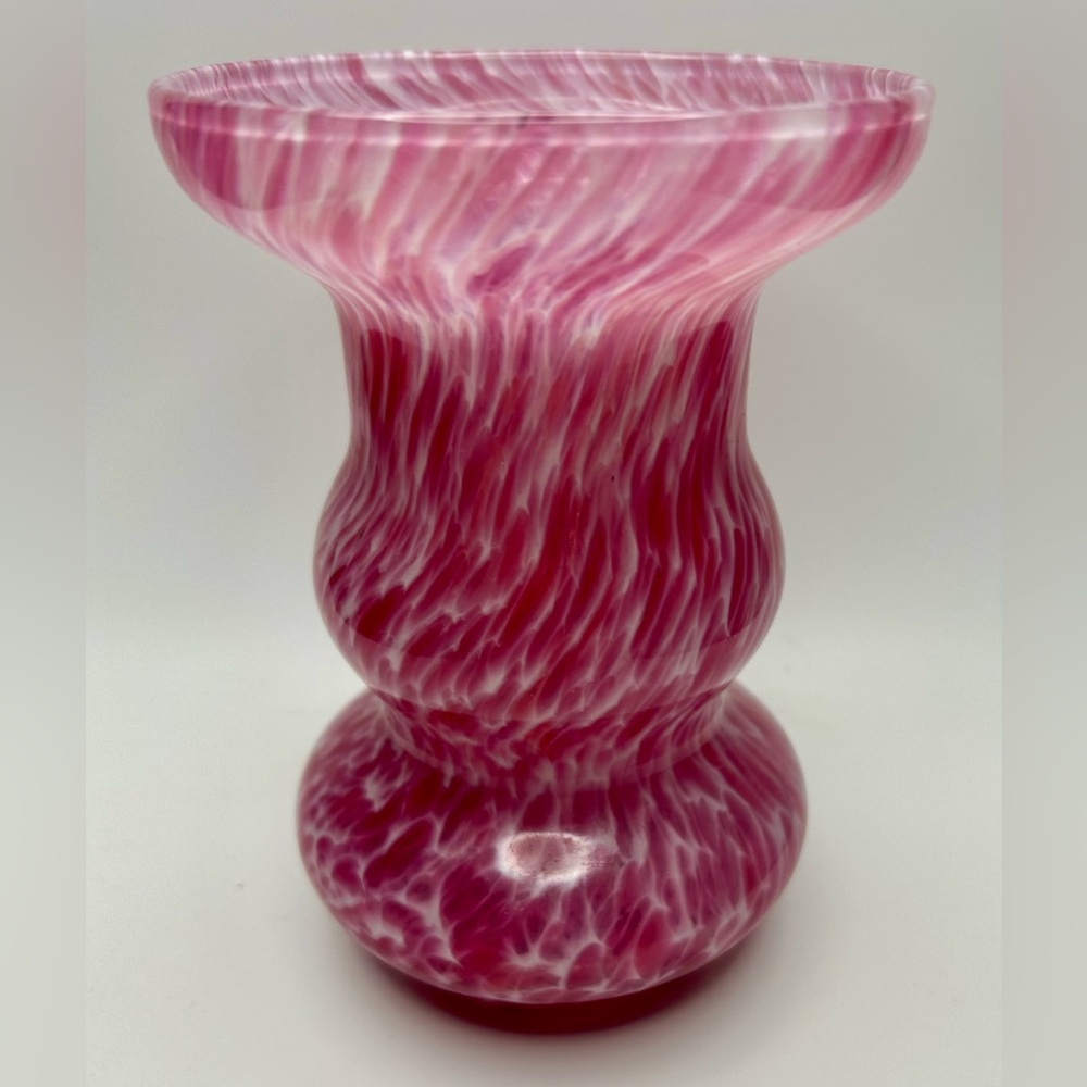 Murano Pink confetti art glass Vase